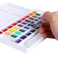 Professional Paint Set With Brush 36 Solid Watercolor Set