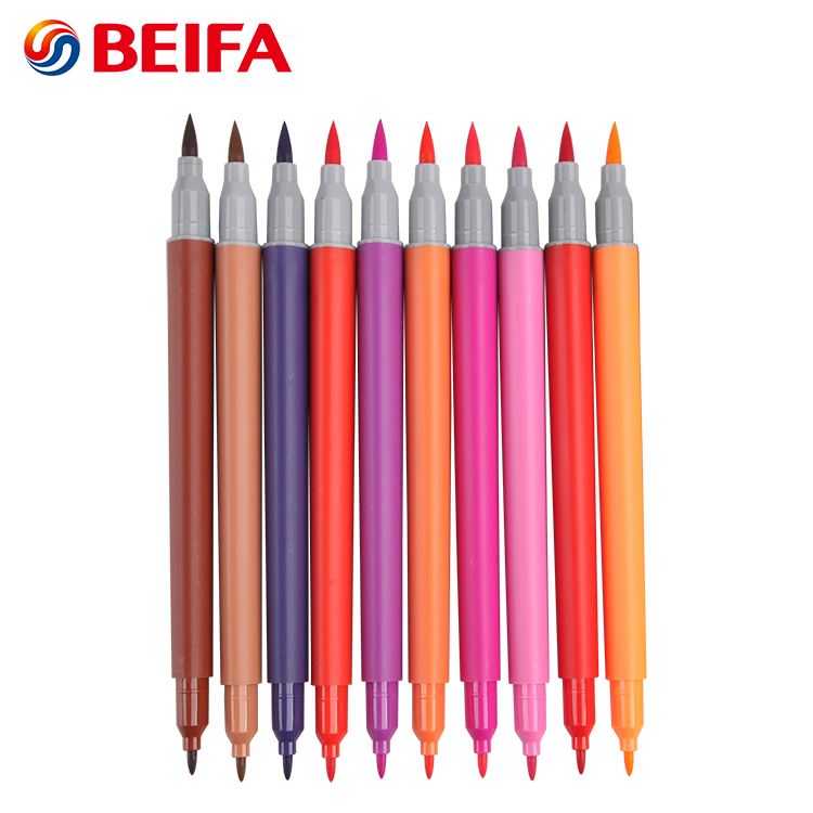 Beifa Brand Zw290c Hot Sell Factory Manufacture Dual Tip Brush Marker Pens